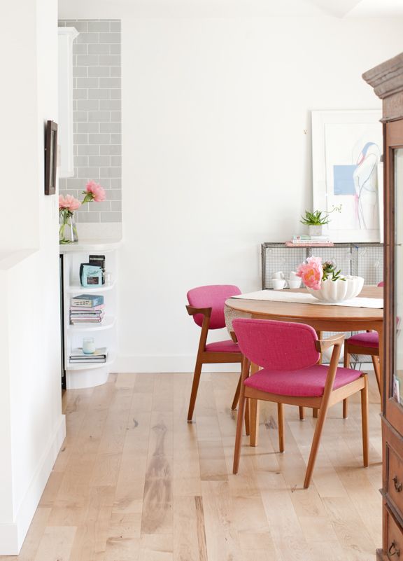 Bold pink dining chairs