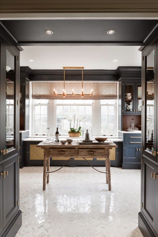 greige: interior design ideas and inspiration for the transitional home : Beautiful Butler's Pantry...: 