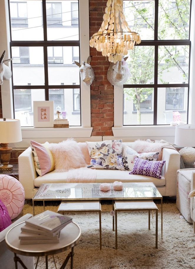 Such a fun and girly seating area!
