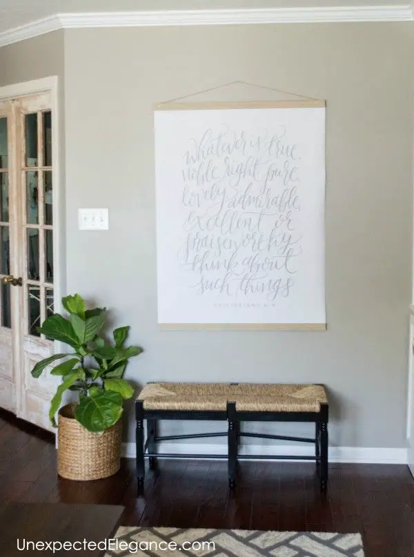 Ever need a large piece of artwork to fill a space??  Check out this easy DIY LARGE wall art tutorial to find out how to make your own!: 