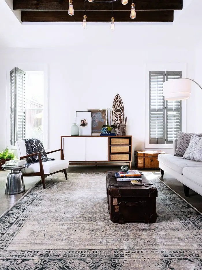 Mix up your modern space with a subtle yet sophisticated version of a traditional Persian rug.  #sp