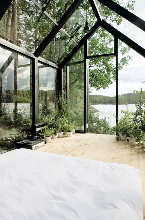 Helsinki architect Ville Hara and designer Linda Bergroth collaborated on a prefab shed-meets-sleeping-cabin, which can be assembled with little else than a screwdriver. Bergroth, inspired by nomadic yurt-dwellers, wanted an indoor/outdoor experience for her property in Finland.