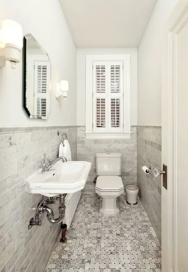 How To Make A Narrow Powder Room Feel Inviting And Comfortable – 15 Ideas: 