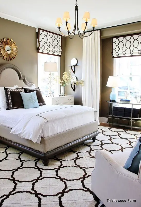 How to Decorate With Color:  HGTV Smart Home Amazing master with graphic, contemporary colors and patterns