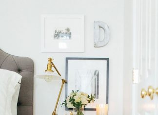 Storing accessories on you nightstand makes them easy to grab while you’re getting dressed in the morning but also makes the styling feel polished yet unfussy. The key is to stash smaller items like scarves and jewelry into baskets or dishes to keep the look from feeling cluttered.: 