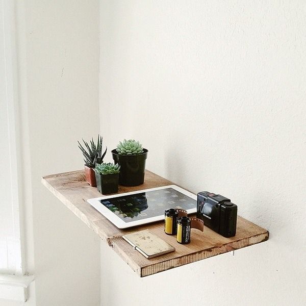 Simple raw wooden shelf: 