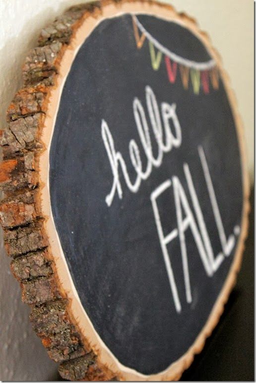DIY Fall Chalkboard. Great for the holidays. Make a large one for the kitchen, and small ones to place around the table for thanksgiving as place cards. Could even use the small ones for labeling food dishes on the buffet table.: 