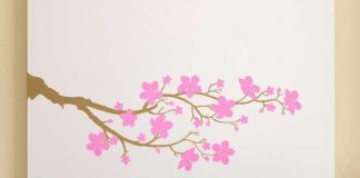 A simple and elegant cherry blossom branch wall decal. Elegant wall art for your home decor. Vinyl wall sticker from http://cozywallart.com/