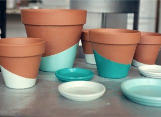 DIY color dipped pots via Apartment Therapy