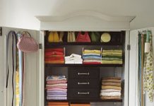 Maximize Wardrobe Dresser - Use Every Square Inch    If the ceiling is high, install shelves above the rods to store items you don't use every day, such as hats, gloves, and other off-season clothing. Walls and the backs of closet doors can support hooks, peg-board (to which you can secure any number of hooks), mirrors, and even bulletin boards for messages and mementos.