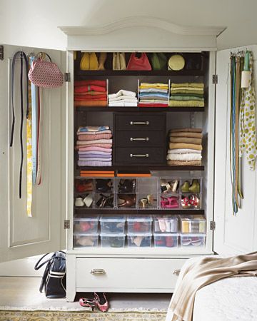 Maximize Wardrobe Dresser - Use Every Square Inch If the ceiling is high, install shelves above the rods to store items you don't use every day, such as hats, gloves, and other off-season clothing. Walls and the backs of closet doors can support hooks, peg-board (to which you can secure any number of hooks), mirrors, and even bulletin boards for messages and mementos.