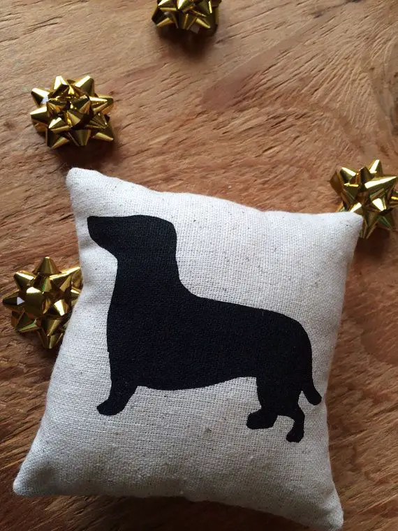 Dachshund Dog Silhouette Pillow / home decor, gift idea, christmas, stocking stuffer