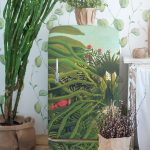 Beautiful spring photo of kitchen interior in light textured col