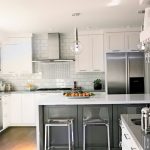 modern kitchen backsplash with white cabinets