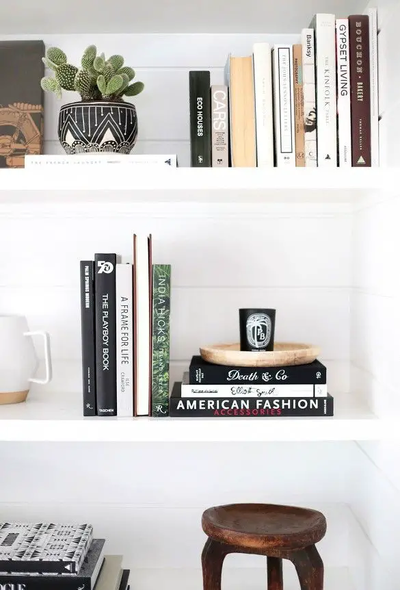 Decorating with books shelf styling