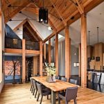 vaulted-ceiling-kitchen-dining-room-cathedral-ceiling-fireplaces-cabin-bedroom-ideas