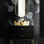 Black & Gold Bathroom with Sonoran Drawer Handle