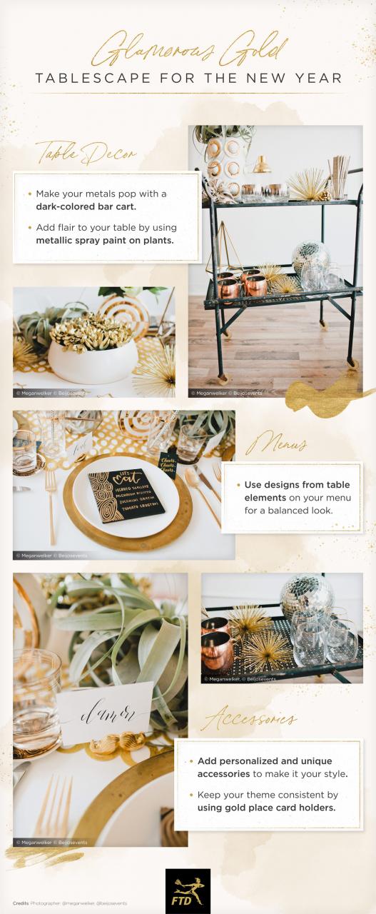 New Year mixed metal tablescape