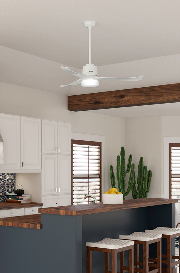 kitchen with ceiling fan