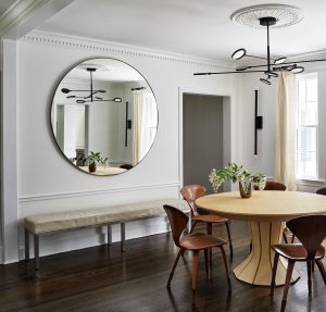 Dining room with mirror