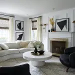 Designed living room with firework