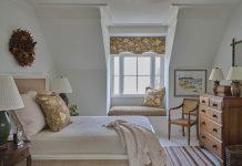 White and pale-gold designed bedroom