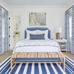 Blue and white designed bedroom