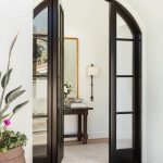 Wooden and glass entrance doors