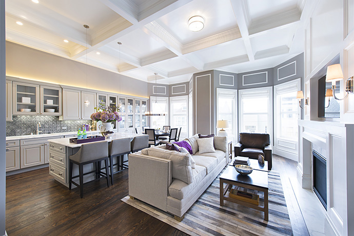 Living room with dining space