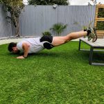 Man working out in yard