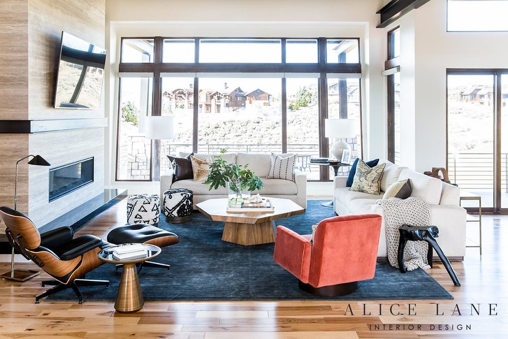 Living room with big windows