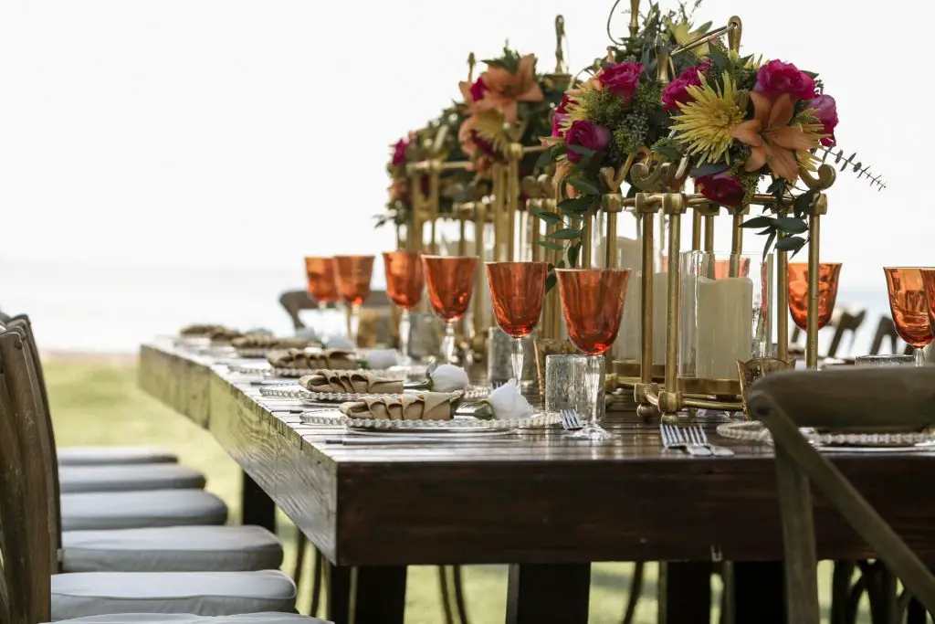 Wedding table for guests