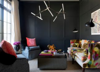 Dark designed living room