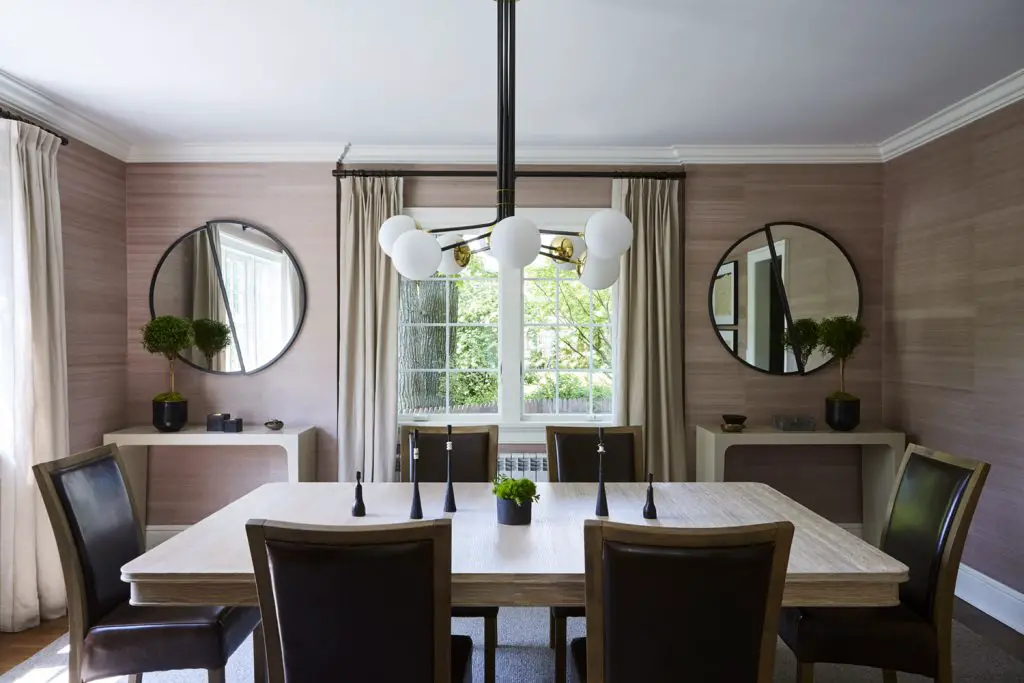 Dining space in natural colors with table and chairs