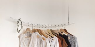 Garment hanging on the clothes rod