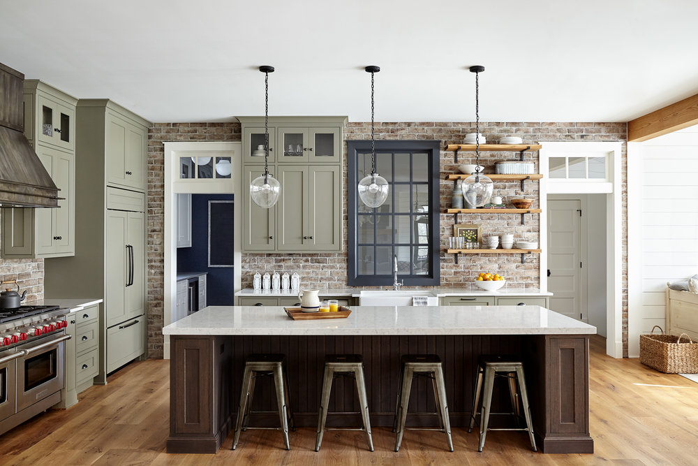 Kitchen with bar table