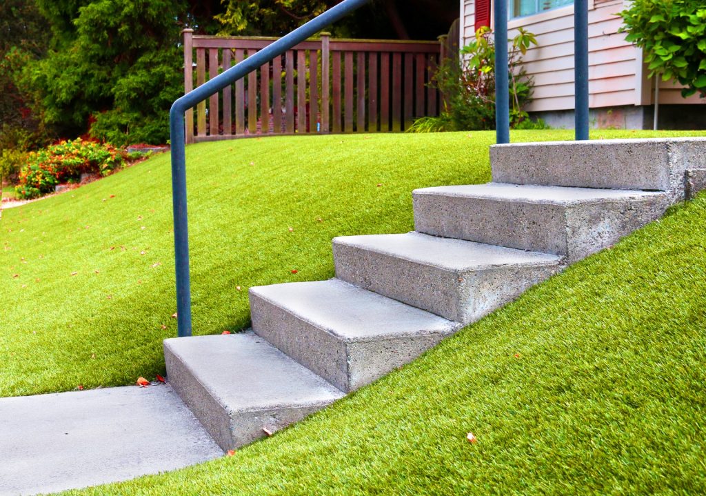 Concrete stairs in the yard