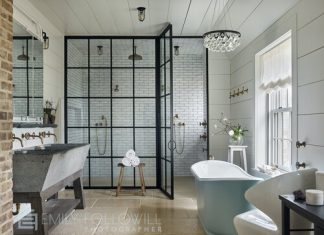 Bathroom with shower and bathtub