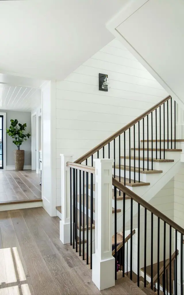 Wooden staircase in the house