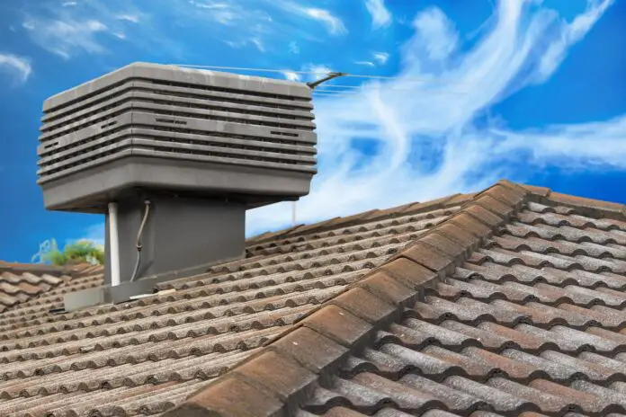 Hvac air conditioner on the roof