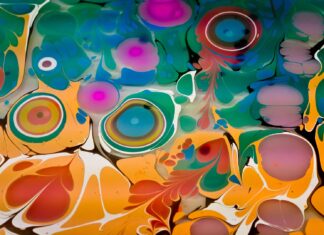 Ebru art marbling color background