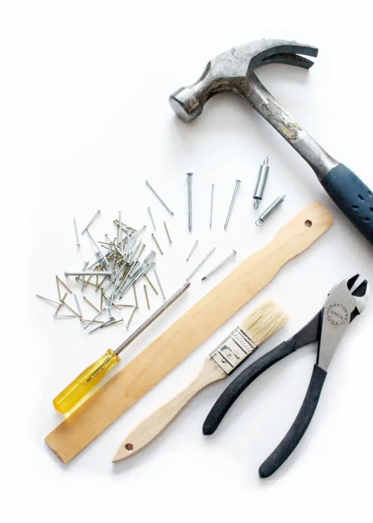 Handyman's tools against the white background