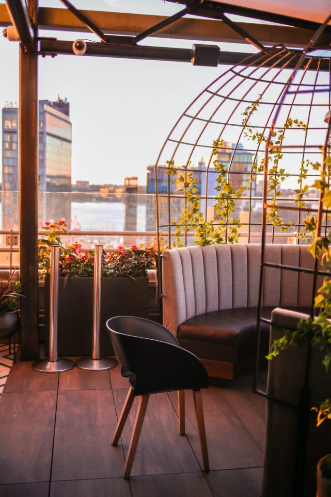 Rooftop with garden and chairs