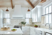 Kitchen designed with white elements