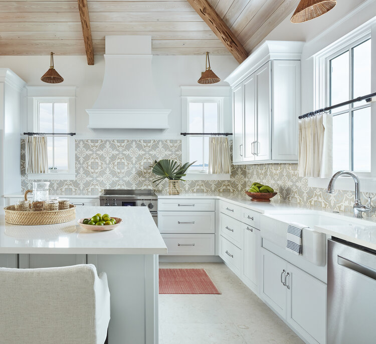 Kitchen designed with white elements