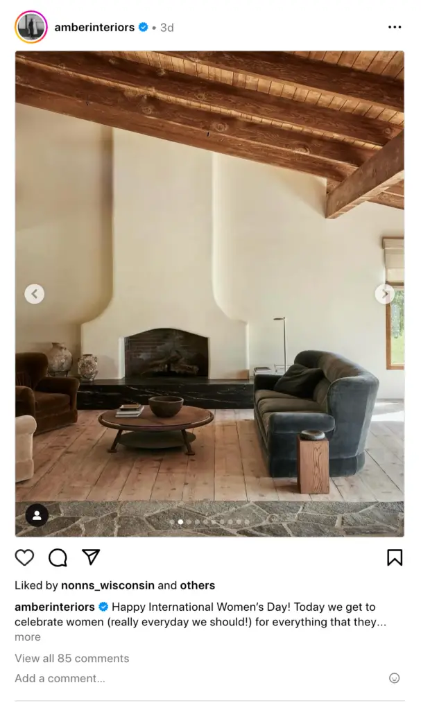 Living room with coffee table and armchairs as an Instagram post